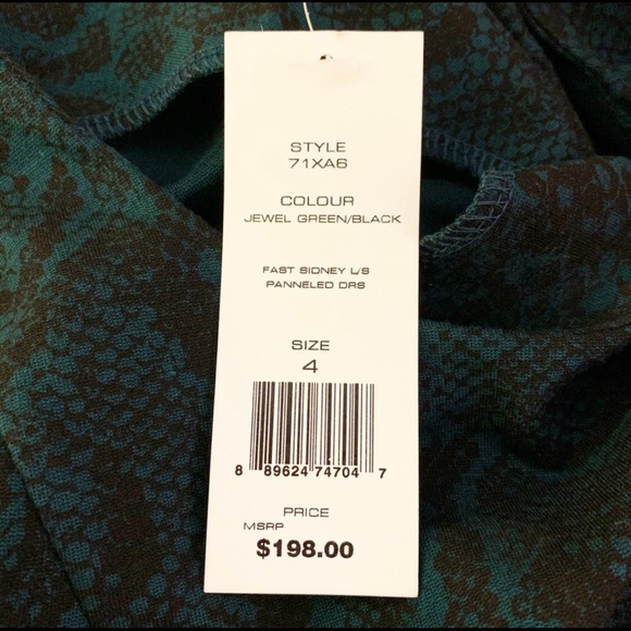 French Connection Green Snakeskin Fitted Dress - Picture 4 of 6